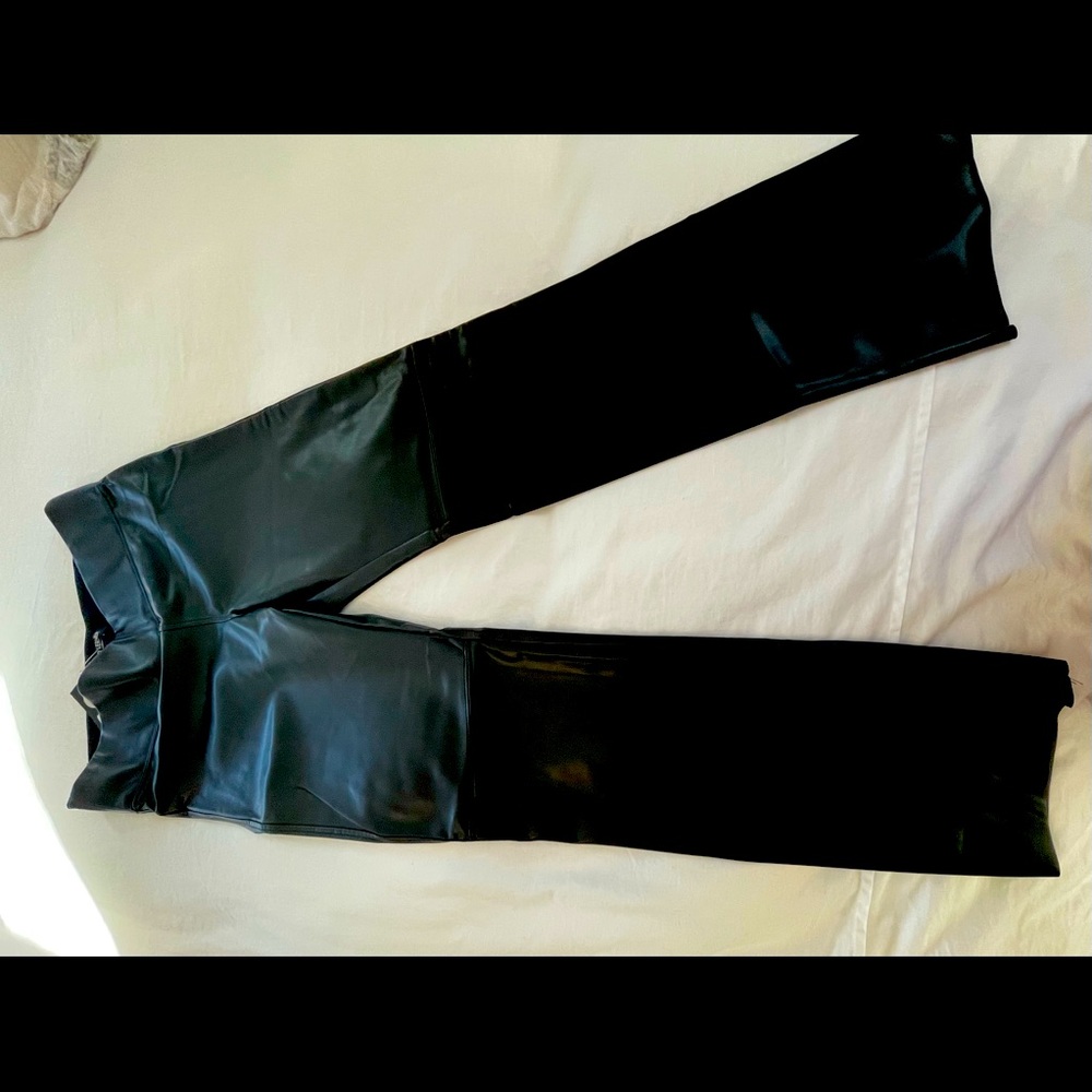 David Lerner Black Leather pants, small